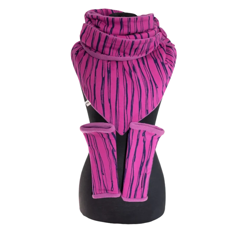 Mitensowy Zestaw Otulakowy - Purple Stripes