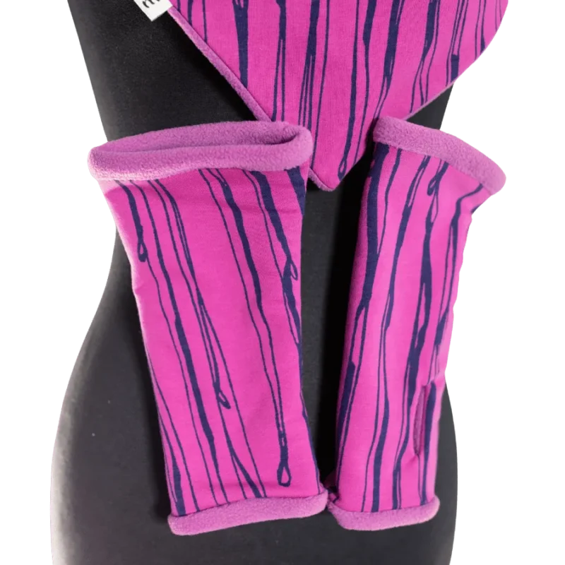 Mitensowy Zestaw Otulakowy - Purple Stripes